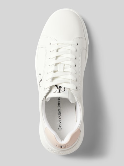 Calvin Klein Jeans Sneakers van leer met labeldetail, model 'CHUNKY' Wit - 4