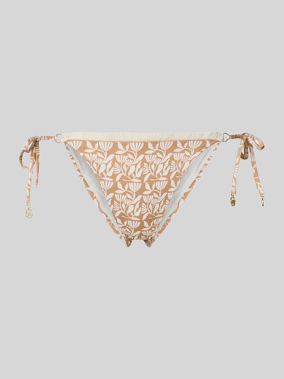 Produktfoto, bikinibroekje van model 'COASTAL BOHEMIA' van WATERCULT in all-over look met zij-vetersluiting, materiaalmix met stretch, nauwsluitend