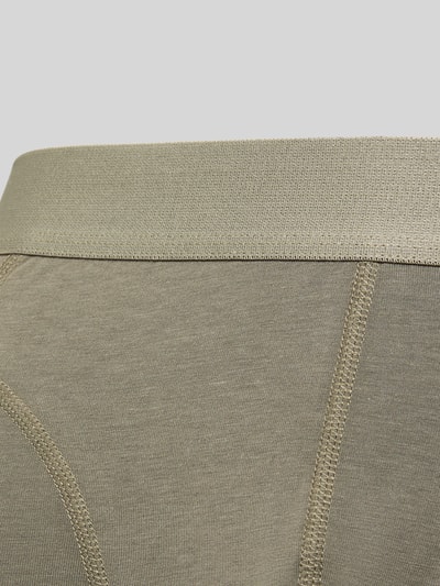 Produktfoto, Trunks aus Viskose-Baumwoll-Mix Modell 'GABRIEL' im 3er-Pack von JACK & JONES, elastischer Bund mit Label-Detail, feine Struktur, glatte Oberfläche, Körpernahe Passform, dezente Beige-Töne, Stretch-Anteil, Herren Trunks