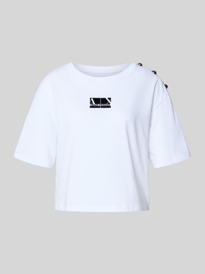 ARMANI EXCHANGE T-shirt met labelprint en sierknopen Wit - 2