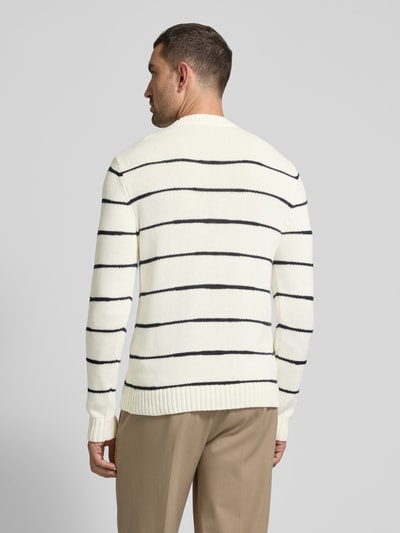 Casual Friday Strickpullover mit gerippten Abschlüssen Modell 'KARL' Offwhite 5