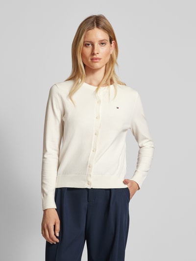 Tommy Hilfiger Cardigan met logostitching Offwhite - 4