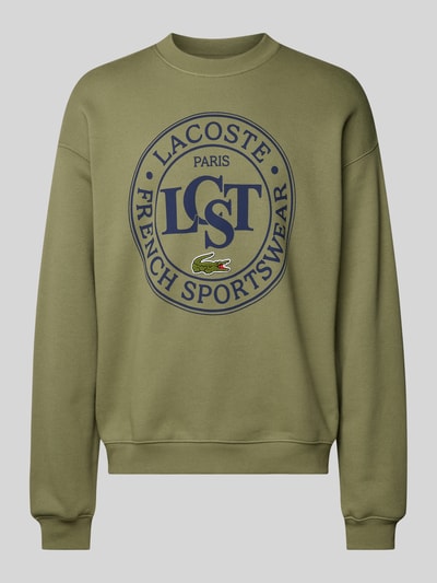 Lacoste Sweatshirt mit Label-Print Oliv 2