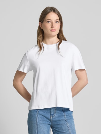 Stefanel T-Shirt mit Rundhalsausschnitt Weiss 4