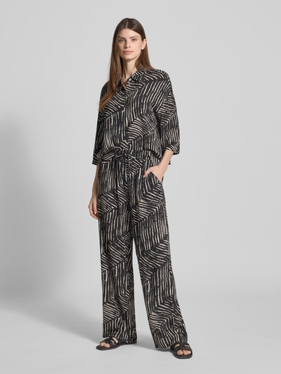 OPUS Stoffen broek van viscose met elastische band, model 'Marou' Zwart - 1