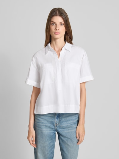 OPUS Bluzka z kieszeniami na piersi model ‘Fiola’ Biały 4