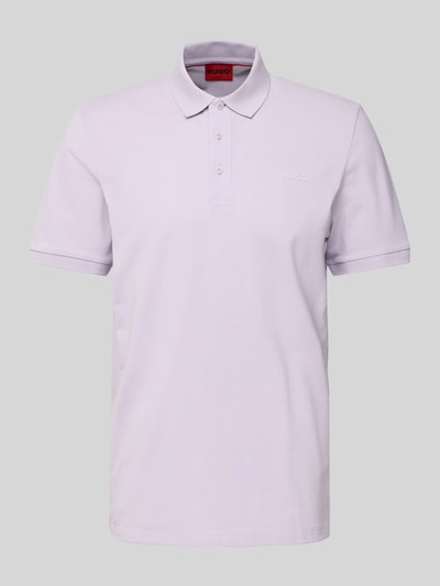 HUGO Poloshirt mit Label-Print Modell 'Donos' Flieder 2