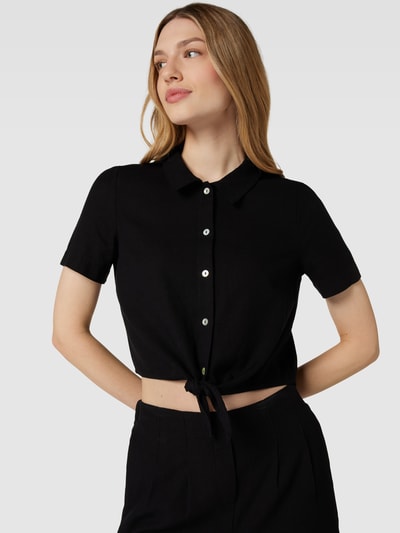 Vero Moda Hemdbluse mit Knotendetail Modell 'MYMILO' Black 3