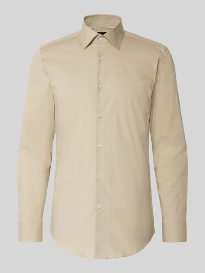 BOSS Slim Fit Businesshemd aus Baumwoll-Mix Modell 'H-HANK-KENT' Beige 2