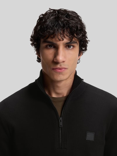BOSS Orange Regular Fit Troyer aus Baumwoll-Mix mit Kaschmir-Anteil Modell 'Kanobix' Black 3
