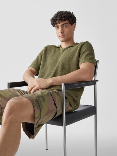 Roberto Collina Poloshirt in Strick-Optik Dunkelgrün 6