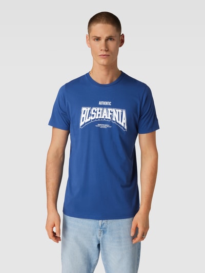 BLS HAFNIA T-shirt z nadrukiem z napisem model ‘College 2’ Królewski niebieski 4