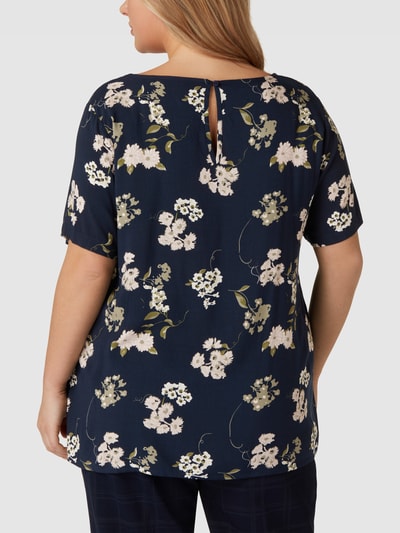 ONLY CARMAKOMA PLUS SIZE Blusenshirt mit floralem Muster Modell 'CARANITA' Marine 5