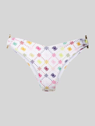 Produktfoto, Bikini-Slip im Allover-Look Modell 'INES BRAZILIAN' von Guess, Damen Bikini-Slip im bunten Design, Material-Mix mit Stretch-Anteil, körpernahe Passform