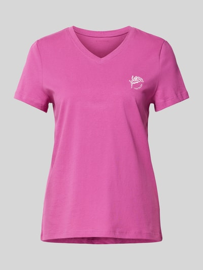 Tom Tailor T-Shirt mit V-Ausschnitt Pink 2