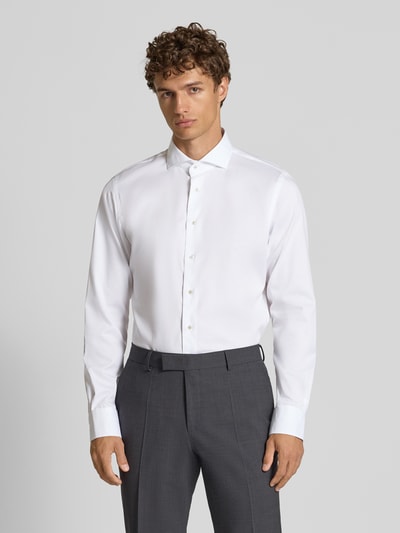 Profuomo Slim fit zakelijk overhemd met haaikraag Wit - 4