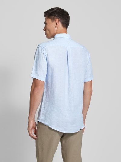 Fynch-Hatton Freizeithemd aus Leinen mit Button-Down-Kragen Modell 'Summer' Hellblau Melange 5