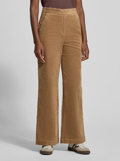 MSCH Copenhagen Spodnie sztruksowe z wysokim stanem model ‘Geggo’ Koniakowy 4