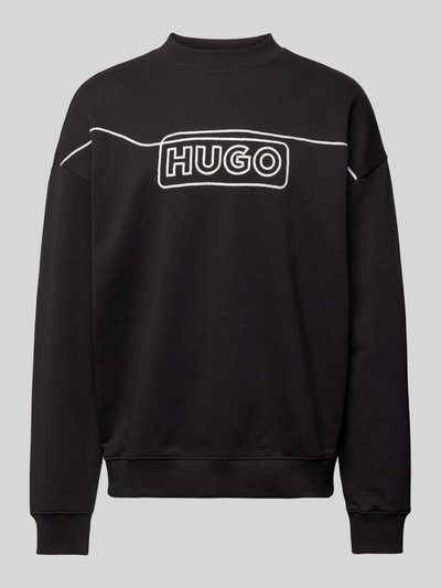 Hugo Blue Sweatshirt mit Label-Stitching Modell 'Noideryos' Black 2