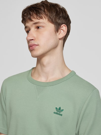 adidas Originals T-shirt met labelstitching Lindegroen - 3