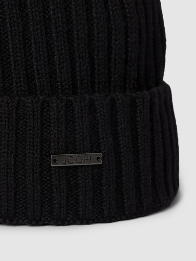 JOOP! Collection Czapka beanie z aplikacją z logo model ‘FRANCIS’ Czarny 2