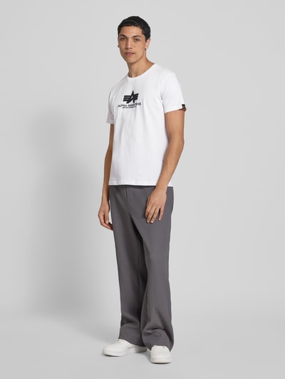 Alpha Industries T-Shirt mit Label-Print Weiss 1