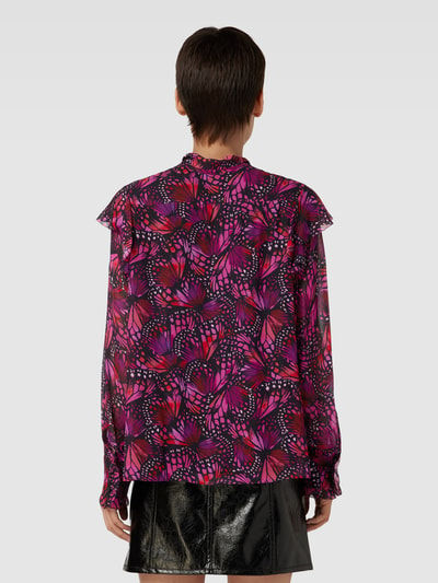 THE KOOPLES Strikblouse van viscose met all-over motief Felroze - 5