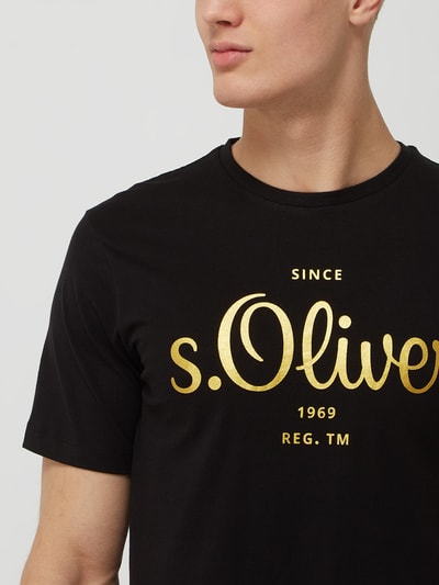 s.Oliver RED LABEL T-shirt met logo Zwart - 3