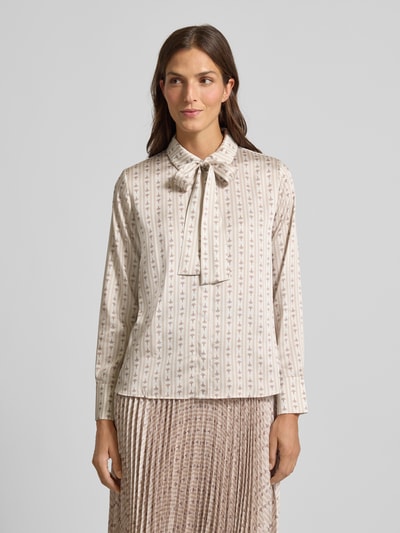 JOOP! Regular fit blouse met sierstrik, model 'Bernicia' Beige - 4