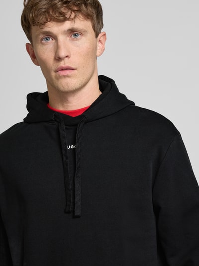 HUGO Hoodie mit Label-Print Modell 'Dapo' Black 3