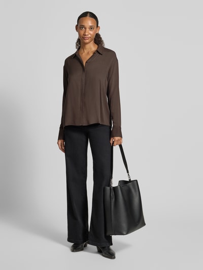 ARMEDANGELS relaxed fit blouse met lange mouwen van pure viscose model 'LARISAANA' Donkerbruin - 1