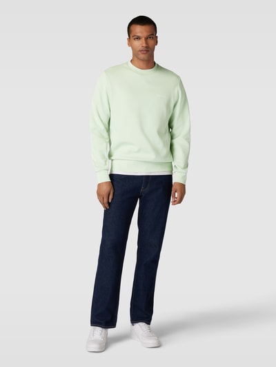 CK Calvin Klein Sweatshirt met labelprint, model 'MICRO' Neon groen - 1