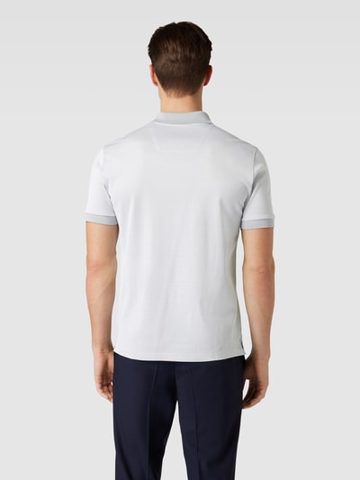 BOSS Poloshirt met structuurmotief, model 'Parlay' Zilver - 5