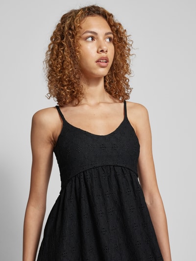 Only Midi-jurk met broderie anglaise, model 'ELLEN' Zwart - 3