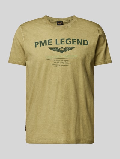 PME Legend T-Shirt mit Label-Print Gruen 2