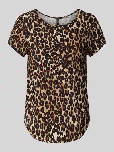Vero Moda Regular fit blousetop met ronde hals, model 'BELLA' Chocoladebruin - 2
