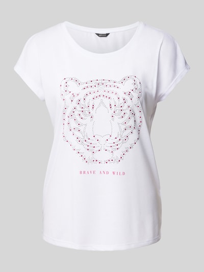 Montego T-shirt met siersteentjes Wit - 2