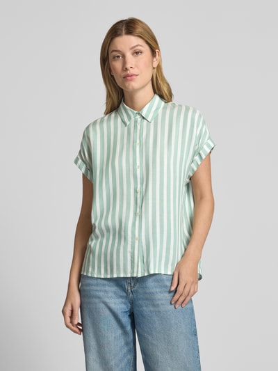 Tom Tailor Loose fit overhemdblouse van pure viscose Mintgroen - 4