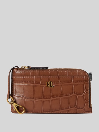 Lauren Ralph Lauren Etui na karty z naturalnej skóry bydlęcej Koniakowy 1