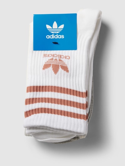 adidas Originals Socken mit Label-Details Modell 'Crew' im 3er-Pack Beige Melange 3