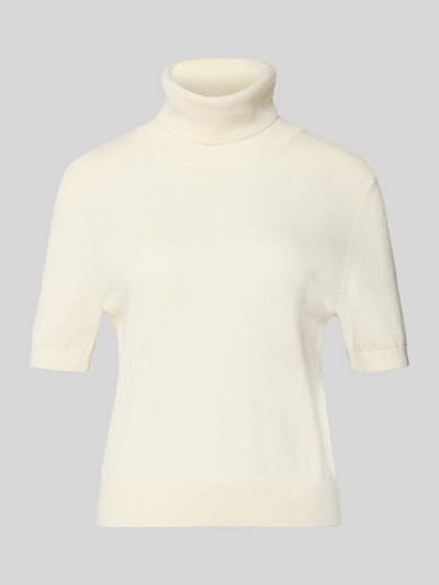 Stefanel Strickshirt aus Wolle mit Rollkragen Offwhite 2