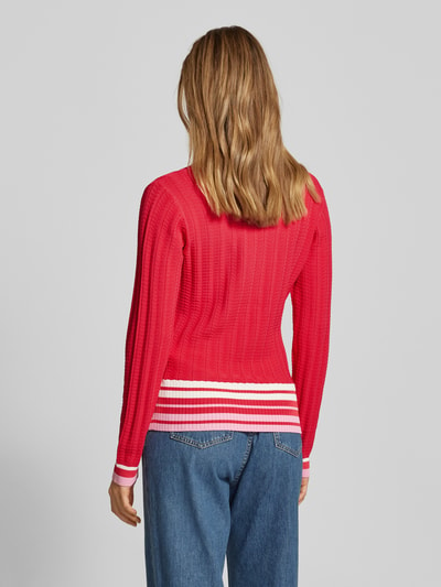 LIU JO SPORT Strickpullover mit V-Ausschnitt Rot 5