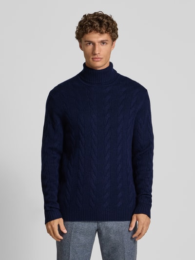 Christian Berg Men Rollkragenpullover aus Wolle-Kaschmir-Mix Marine 4