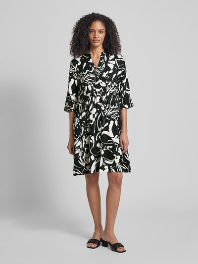 More & More Knielange jurk met all-over print Zwart - 1