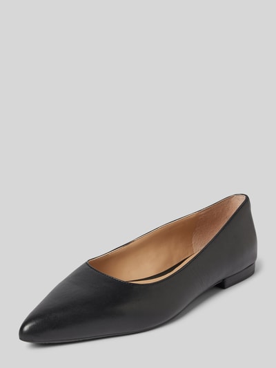 Lauren Ralph Lauren Lederballerinas mit Blockabsatz Modell 'LONDYN' Black 1