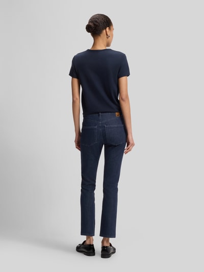 BOSS Spodnie jeansowe regular bootcut z mieszanki bawełny z dodatkiem wiskozy model 'KICK FLARE' Granatowy 5