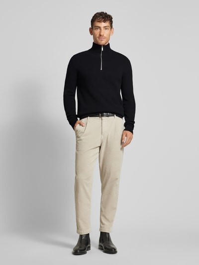 SELECTED HOMME Gebreide pullover met ribboorden, model 'DANE' Zwart - 1