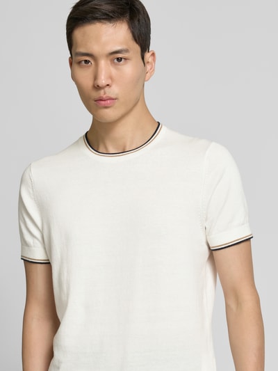 bugatti T-Shirt mit Label-Detail Ecru 3