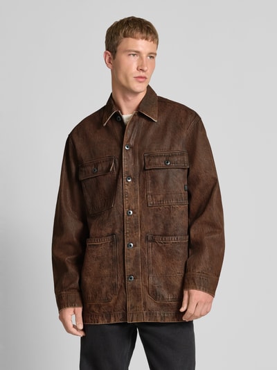 G-Star Raw Relaxed Fit Jacke in Leder-Optik Modell 'Chore' Rostrot 4