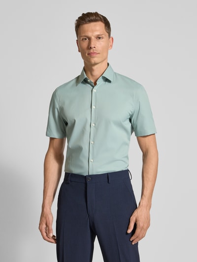 Jake*s Slim fit zakelijk overhemd in design met korte mouwen Lichtgroen - 4